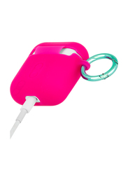 Case-Mate Hook Ups Case with Neck Strap for Apple AirPods, Fushia Dark Pink