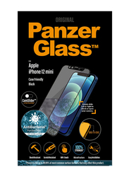 PanzerGlass Apple iPhone 12 Mini Edge-to-Edge Mobile Phone Tempered Glass Screen Protector with Anti-Microbial Surface and Cam Slider, Clear/Black Frame