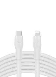 Belkin 3-Meter Boost Charge Flex Lightning Cable, USB Type-C to Lightning for Apple Devices, White