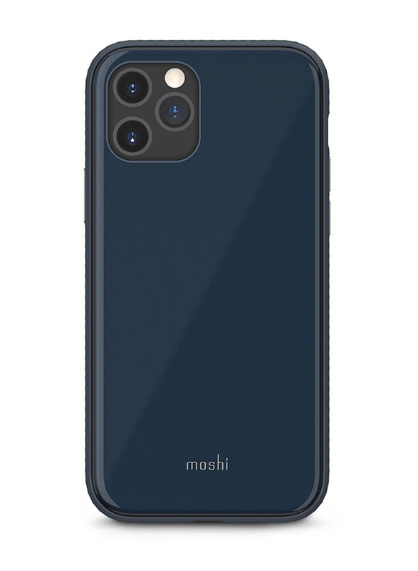 Moshi Apple iPhone 12/12 Pro Iglaze Durable Drop Protection Hybrid HardShell Construction Slim Mobile Phone Case Cover with Snapto System & Wireless Pass-Through Charging Compatible, Blue