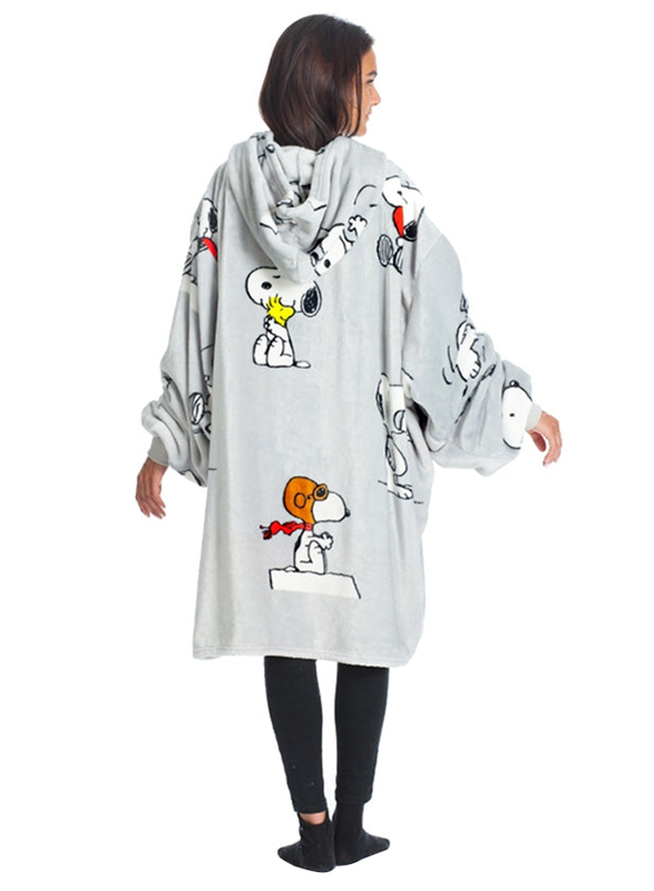 Kanguru Snoopy Hoodie Wearable Blanket, Multicolour
