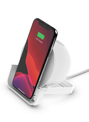 Belkin Boost Charge Wireless Charging Stand with Bluetooth Speaker, 10W, White