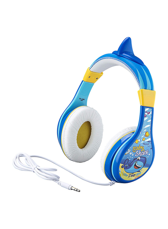iHome KIDdesigns Baby Shark Wired On-Ear Headphones, Blue