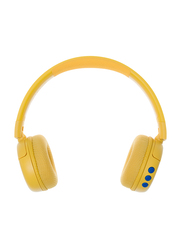 BuddyPhones POP Fun Bluetooth Wireless On-Ear Headset for Kids, Sun Yellow