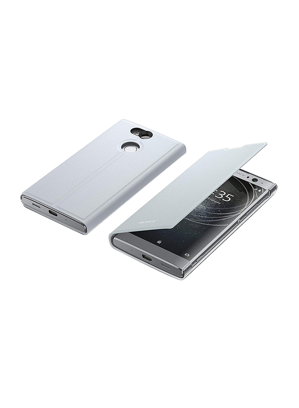 Sony Style Flip Case Cover for Sony Xperia XA2 Mobile Phone, Silver