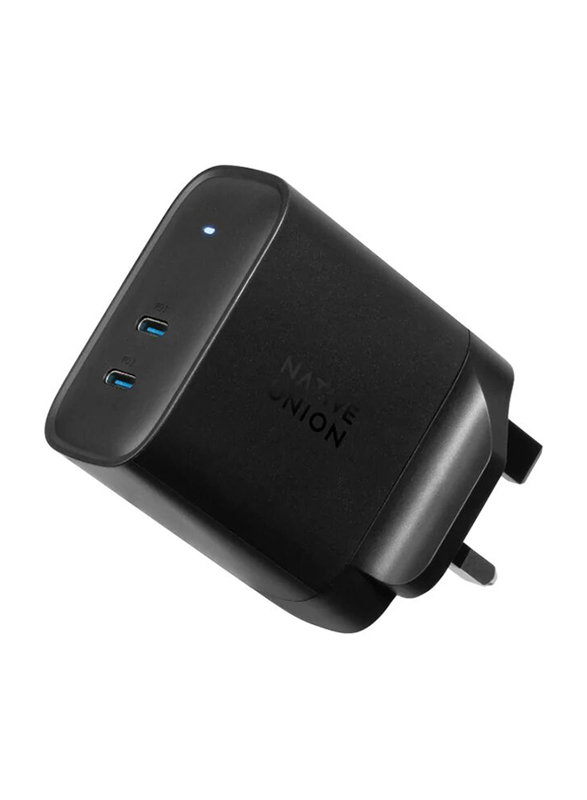 Native Union Fast GaN Wall Charger for MacBook Pro Air, USB-C Laptops,iPad Pro, iPhone 12/13 Pro/Max, Galaxy, Black