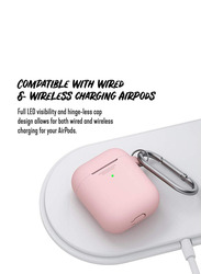 KeyBudz PodSkinz Keychain 2G Case for Apple AirPods 1/2, Blush Pink