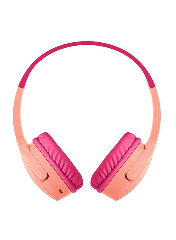 Belkin Soundform Mini Wireless On-Ear Headphones for Kids with Mic, Pink