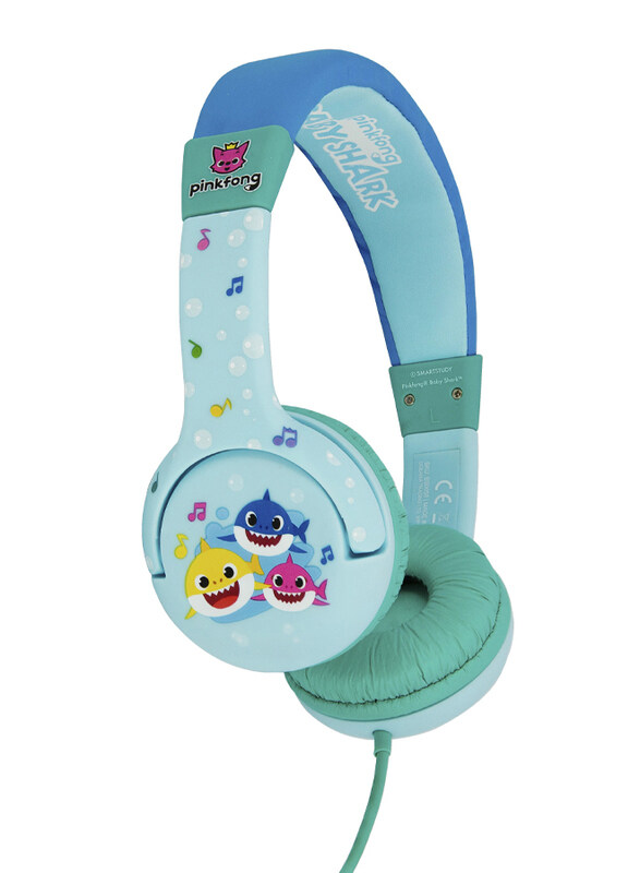 

OTL Pinkfong Baby Shark 3.5mm Jack On-Ear Children's Headphones, Safe Volume Limiting 85dB, Blue/Green