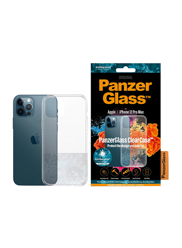 PanzerGlass Apple iPhone 12 Pro Max Drop Protection Anti-Microbial Treated Mobile Phone Case Cover, Clear