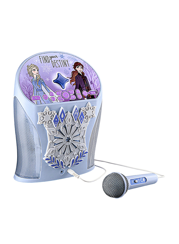 KIDdesigns Disney Frozen Bluetooth Karaoke Machine with MicrophoneSilver/Purple