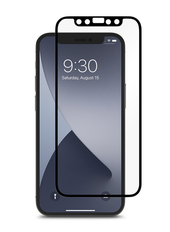 Moshi Apple iPhone 12 Mini iVisor Anti Glass Edge-to Edge Mobile Phone Tempered Glass, Matte White/Black Frame