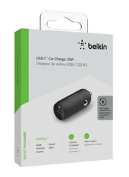 Belkin Boost Charge USB-C PD Car Charger, 20W, Black