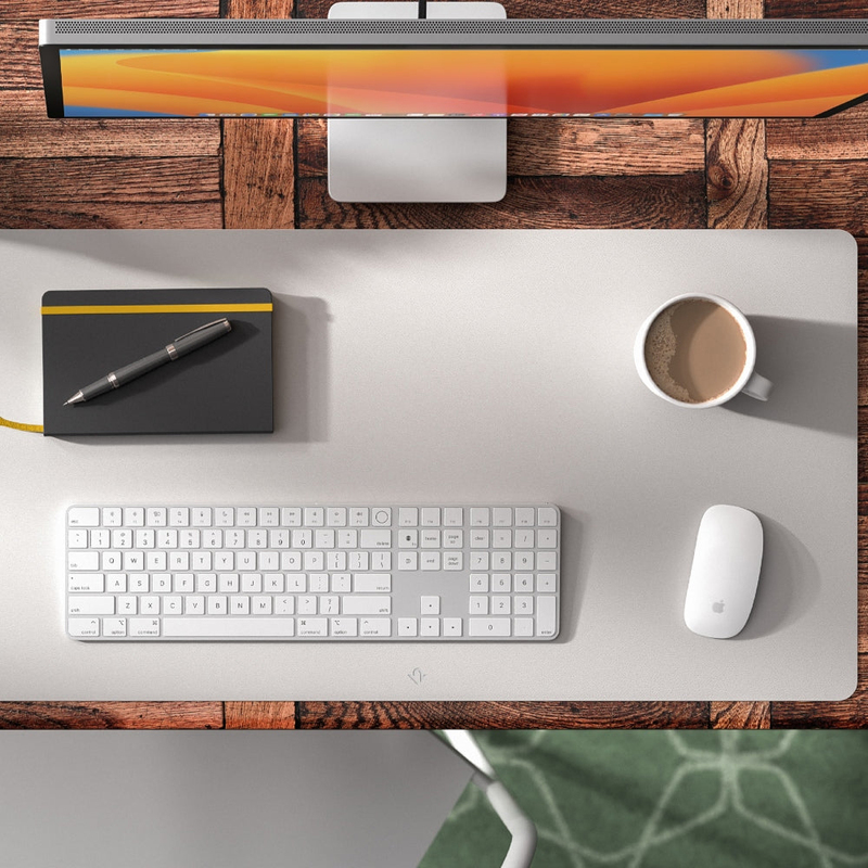 Twelve South DeskPad Luxury Leather Pad Table Mat, Dove Grey