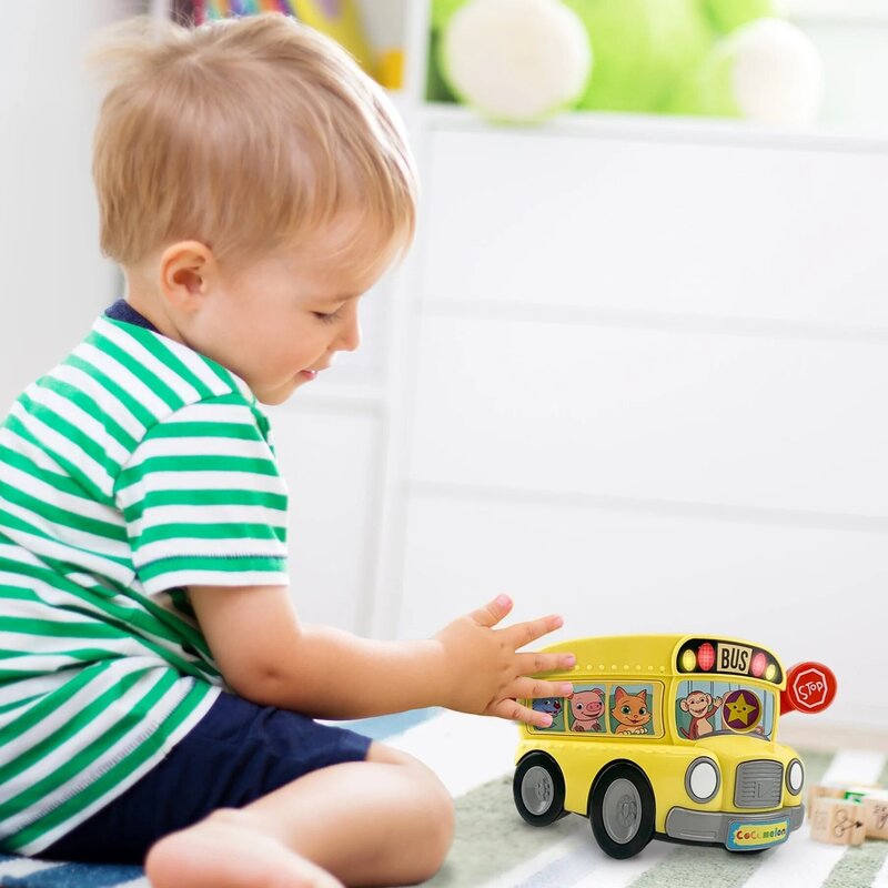 KidDesigns Cocomelon Musical Bus with Built-in Songs and Sound Effects, 3+ Years, Yellow