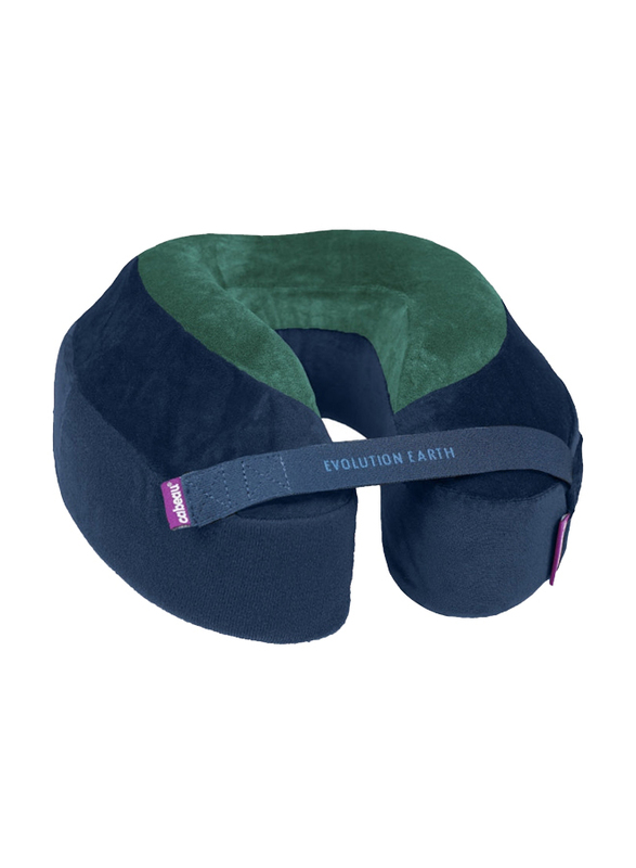 Cabeau Evolution Earth Eco-Friendly Memory Foam Neck Pillow with Chin & Neck Support, Terra Green