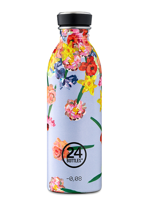24Bottles 500ml Urban Flowerfall Lightest Insulated Stainless Steel Water Bottle, Multicolour