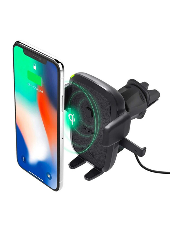 

Iottie Easy One Touch Air Vent Car Mount with Qi Wireless Fast Charge, Black