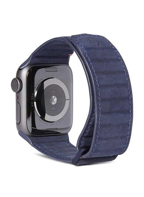 Decoded Leather Magnetic Traction Strap for Apple Watch Series 5/4/3/2/1 38mm/40mm, Blue