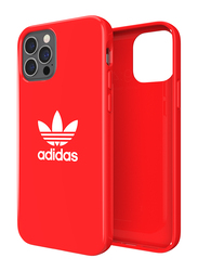 Adidas Snap Apple iPhone 12/12 Pro Trefoil Mobile Phone Case Cover, Scarlet Red