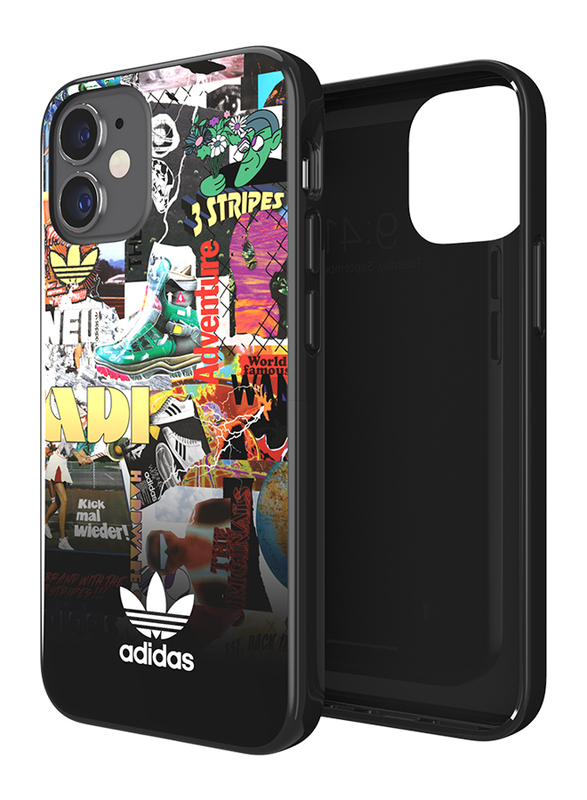 Adidas Snap Apple iPhone 12/12 Pro Colorful Graphic Trefoil Design Mobile Phone Case Cover, Multicolor