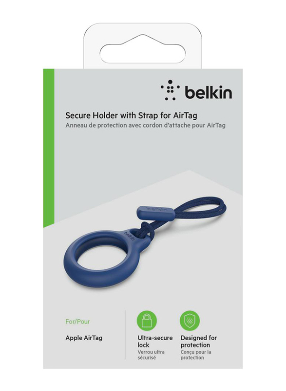 Belkin Apple AirTag Secure Holder with Strap, Scratch Protection, Blue