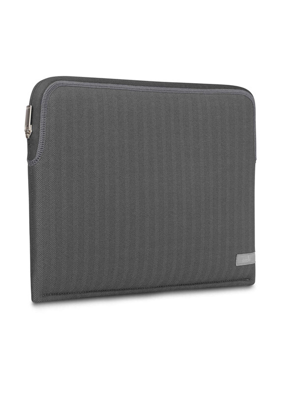 Moshi Pluma Slim Laptop Sleeve, Herringbone Grey