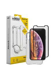 SoSkild Apple iPhone XS/X Absorb Impact Case Transparent & Tempered Glass Mobile Phone Screen Protector, Clear