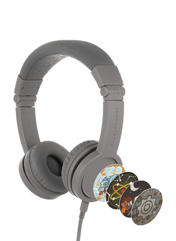 

Onanoff Buddyphones Explore Plus On-Ear Headphones with Mic, Grey