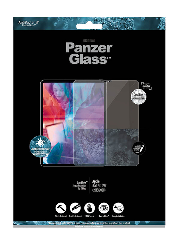 PanzerGlass Apple iPad Pro 12.9 2021/2020/2018 Edge-to-Edge Tablet Tempered Glass Screen Protector with Real Swarovski Crystal, Clear/Black Frame