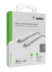 Belkin 1-Meter Boost Charge Lightning Cable, USB Type-C Male to Lightning for Apple Devices, White
