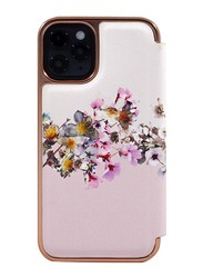 Ted Baker Apple iPhone 12 Mini Jasmine Printed Elegant Book Case with Built-in Mirror, Pink/Rose Gold