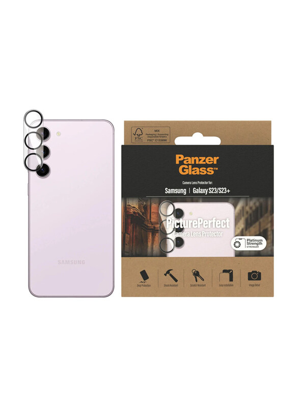 

Panzerglass Samsung Galaxy S23/S23 Plus 4 Layer Picture Perfect Camera Lens Protector with Anti-Shatter Layer, Anti-Finger Print, Smudge-Free, Drop Pr