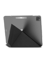 Moshi Apple iPad Pro 12.9-inch (2nd/4th Gen) VersaCover Leather 360 Protection & Shock Absorbing Magnetic Folding Folio Tablet Flip Case Cover, Charcoal Black