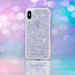 Case-Mate Apple iPhone XS/X Mobile Phone Case Cover, Twinkle Stardust, Clear