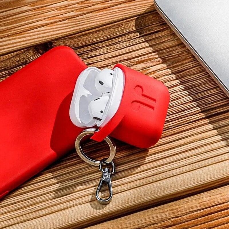 Podpocket Silicone Case for Apple AirPods, Blazing Red