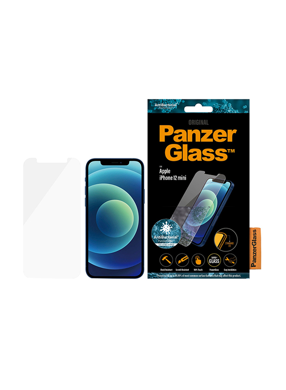 PanzerGlass Apple iPhone 12 Mini Standard Fit Mobile Phone Tempered Glass Screen Protector, Clear