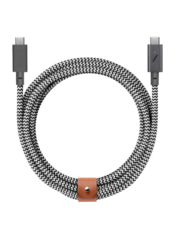 

Native Union 8-Feet Belt Pro Braided 100W PD USB Type-C Cable, USB Type-C Male to USB Type-C for Apple/Samsung Device, with LED Indicator & Strap, Zeb