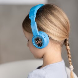 Onanoff Buddyphones Play Plus Wireless Bluetooth On-Ear Headphones for Kids with Mic, Blue