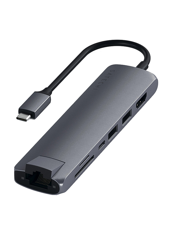 Satechi USB Type-C Slim Multi Port with Ethernet Adapter, Space Grey