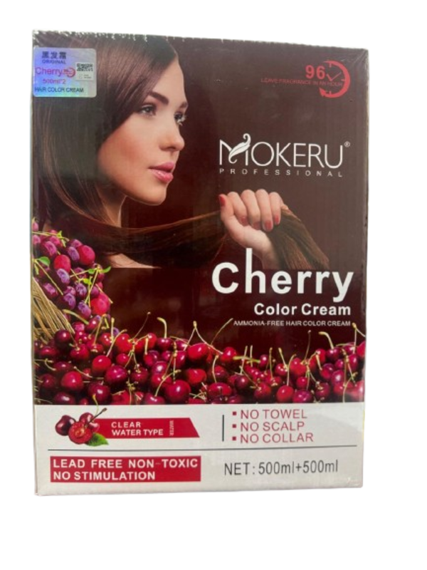 

Mokeru Cherry Delight Ammonia-Free Hair Color Cream 1000ml, Natural Black