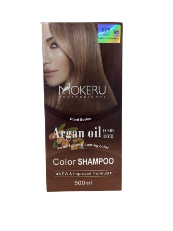 

Mokeru Protien Queen Argan Oil Dye Hair Color Shampoo 500ml Natural Black