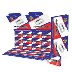 STARMAXX SUPERIOR PLATINUM DOUBLE EDGE RAZOR BLADES FOR MEN  HANGING CARD  (100 BLADES) SMP100