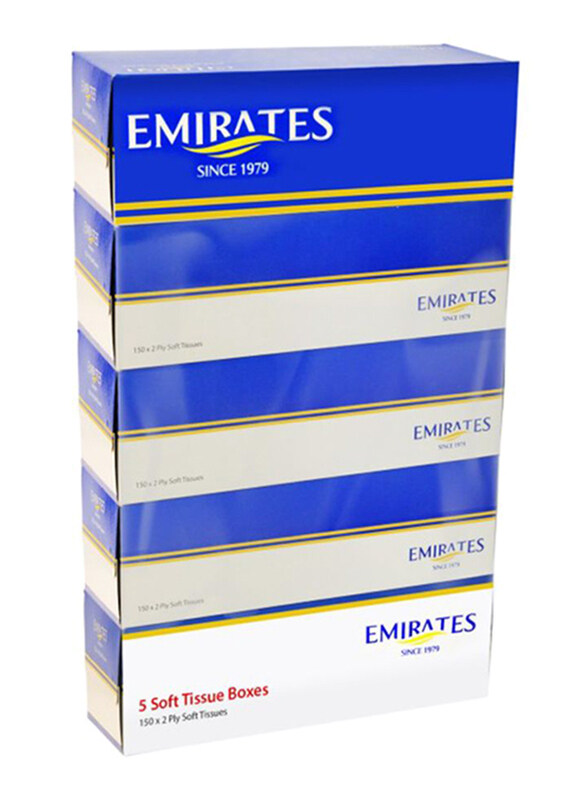 

Emirates 2 -Ply Soft Tissues, 5 x 150 Sheets, White