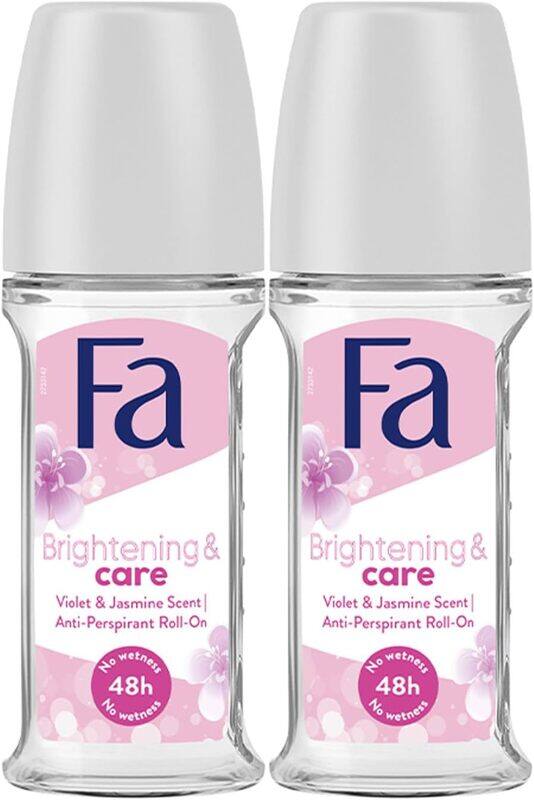 

FA Brightening Deodorant Roll-On, 2 x 50ml Pack, For Care & Brightness