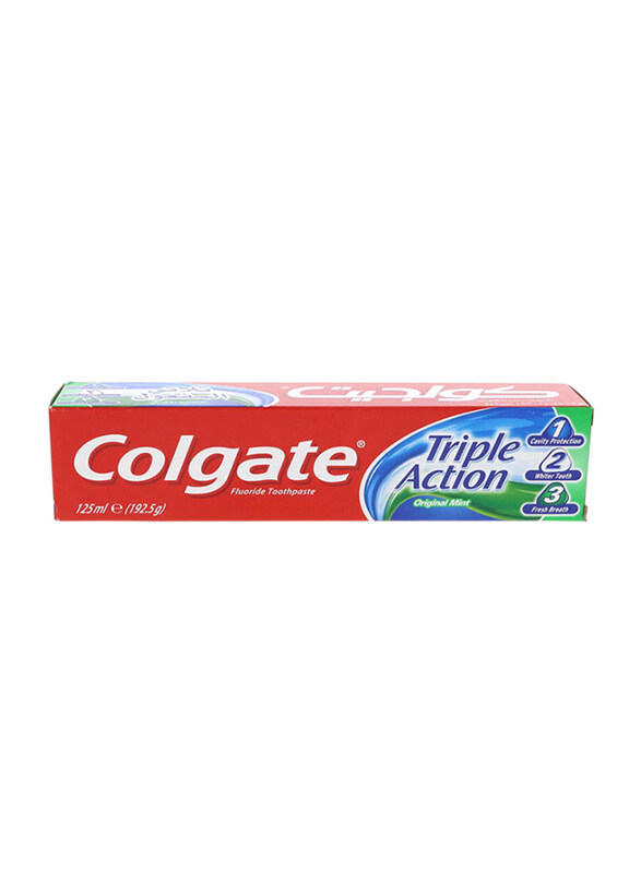 

Colgate Triple Action Original Mint Toothpaste, Multicolour, 125ml