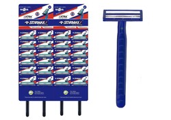 STARMAXX DISPOSABLE TWIN SUPER PRO WITH LUBRA BLUE HANGING CARD (24 RAZOR) SMR201H