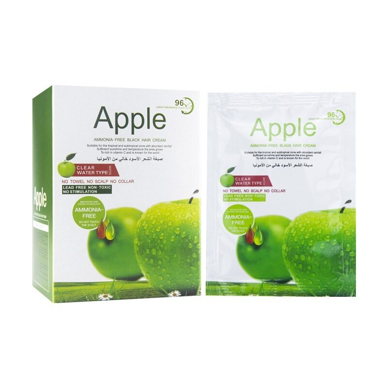 

Apple Ammonia Free Black Hair Cream 96HR, Dark Brown Color Sachet Pack of 30mlx10