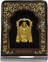 Hindu God Tirupati Balaji Venkateshwara Statue Pure 24k Fine Gold Foiled 7cm best for Car Dashboard, Home, Office, pooja, Decoration, Festival Premium Gift