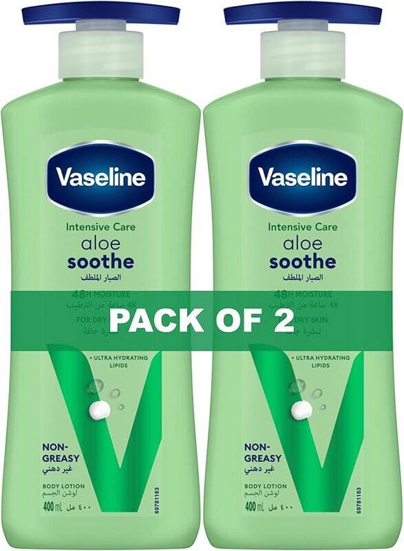 

VASELINE Body Lotion Aloe Soothe , 400ml Pack of 2
